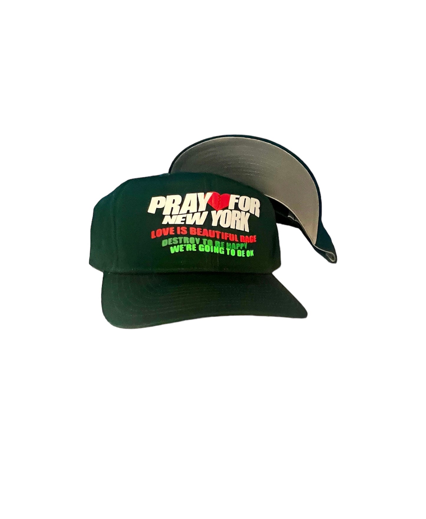 PFNY Snapback Hat (Green) Grey Brim